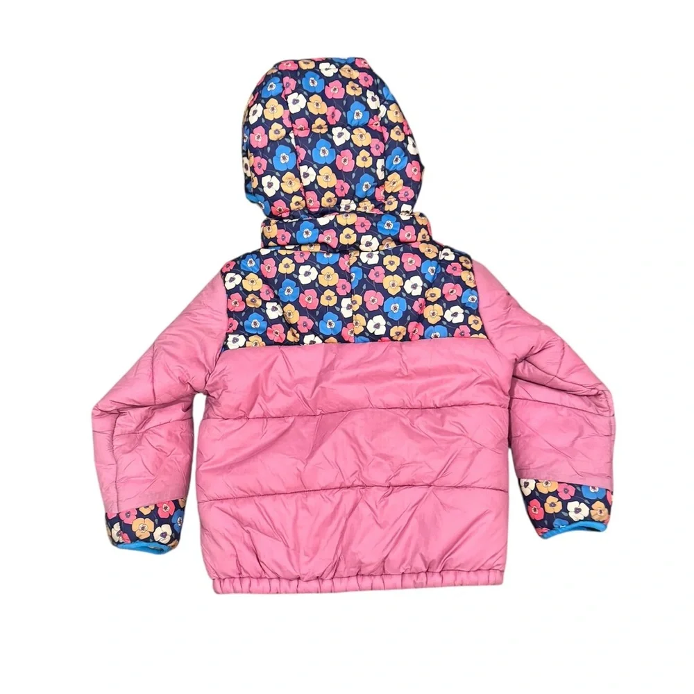 Patagonia girls floral pink puffer astropuff hood parka jacket Sz 3T - Picture 4 of 5